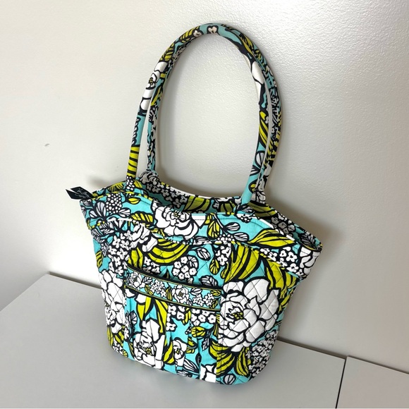 VERA BRADLEY SWEETHEART SHOULDER BAG Purse ISLAND BLOOMS Floral Teal/Green - Picture 1 of 13
